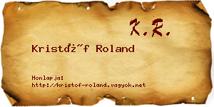 Kristóf Roland névjegykártya