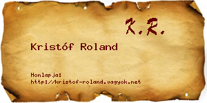 Kristóf Roland névjegykártya