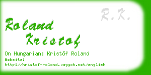 roland kristof business card